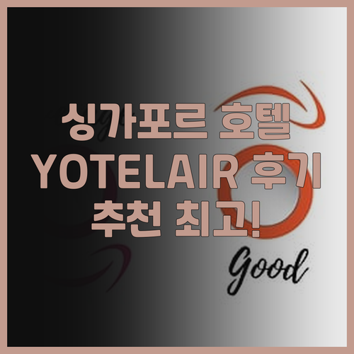 싱가포르 호텔 추천 Yotelair 
