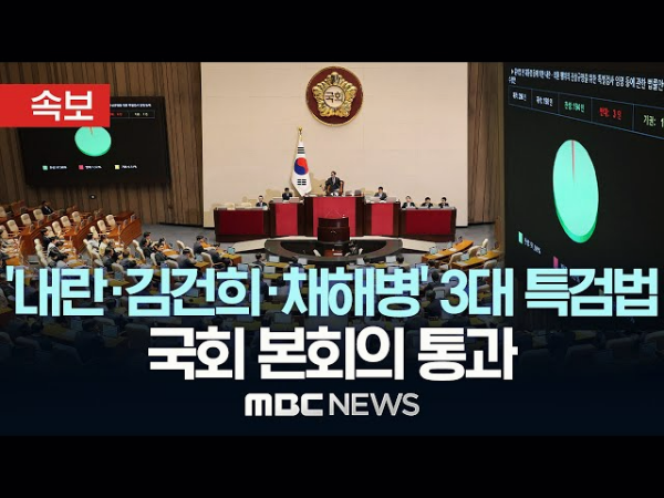 '3대 특검법'이 본회의를 통과 홍보 이미지