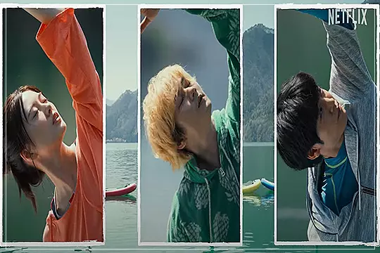 영화-좀100-휴양지에서-스트레칭을-하고-있는-시즈카-켄이치로-텐도-아키라