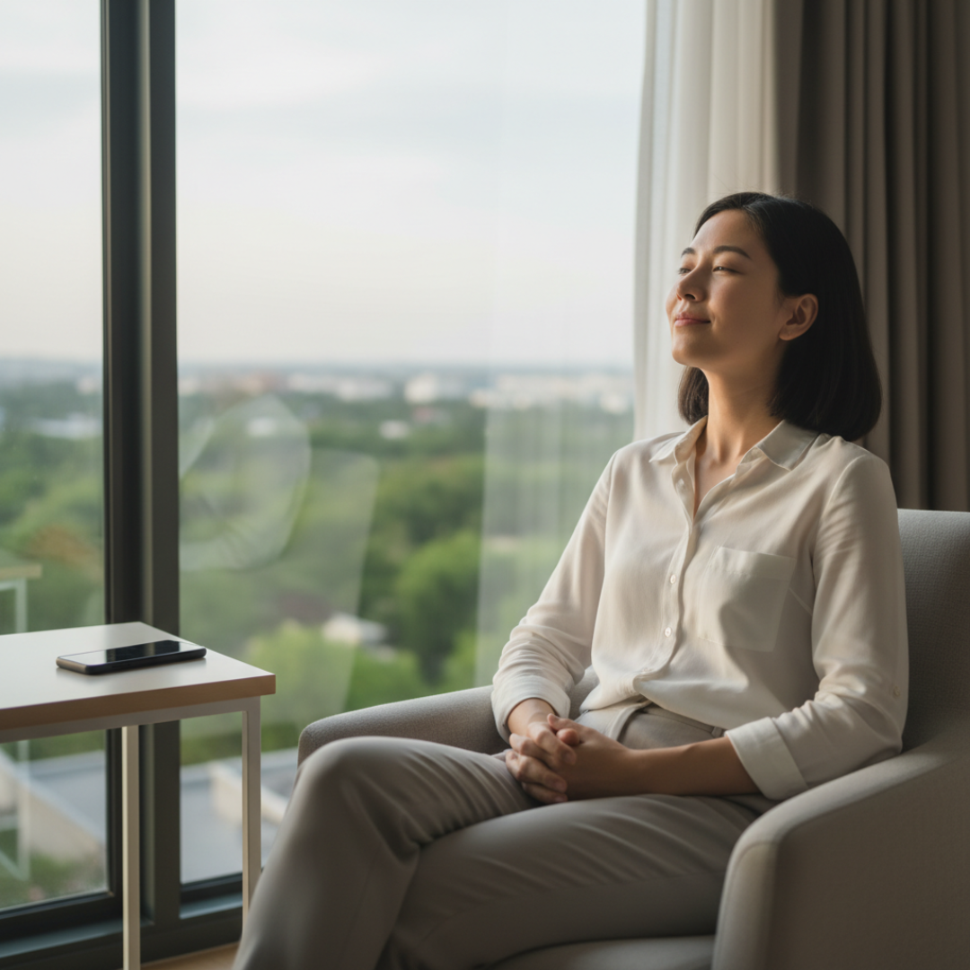 시니어의 디지털 기기 노출 조절과 뇌 휴식 기전에 관한 시각화 자료