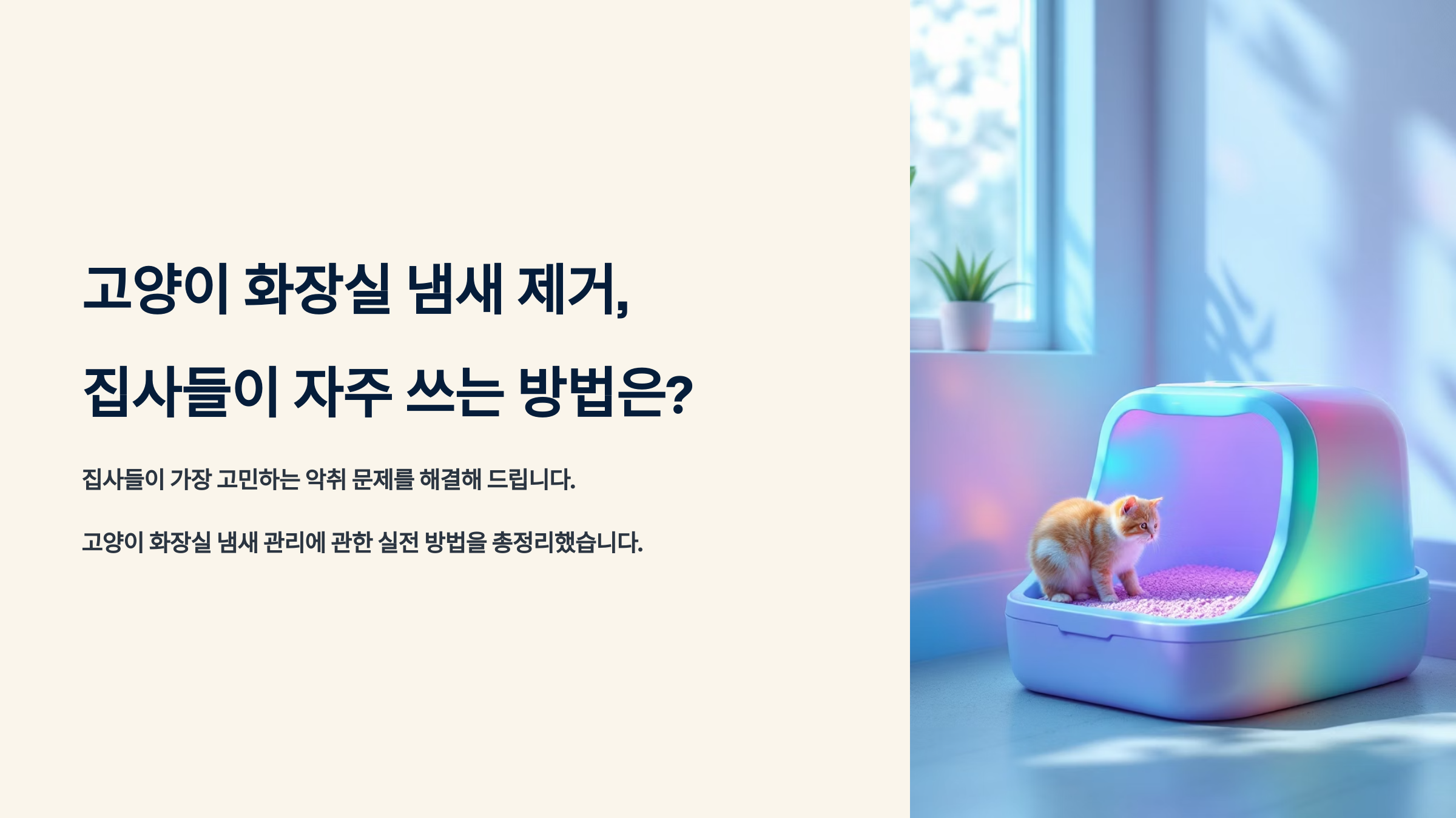 고양이 화장실 냄새 제거, 집사들이 자주 쓰는 방법은?