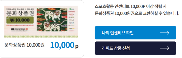 스포츠활동 인센티브 사용