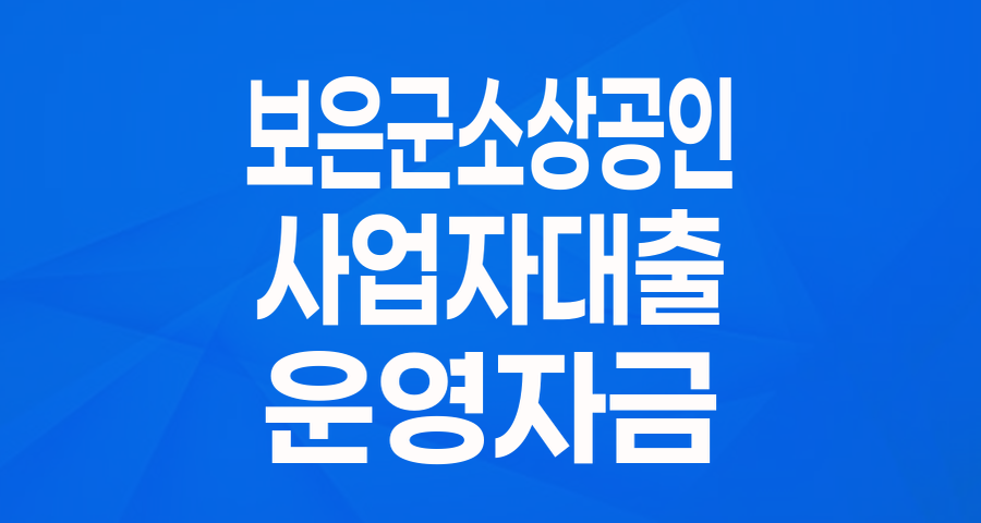 보은군 소상공인을 위한 든든한 운영자금, '보은군 소상공인지원자금'