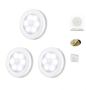 wrikri 업그레이드 6LED 무선 모션 감지 센서등 3p&#44; 화이트&#44;화이트&#44; 1세트