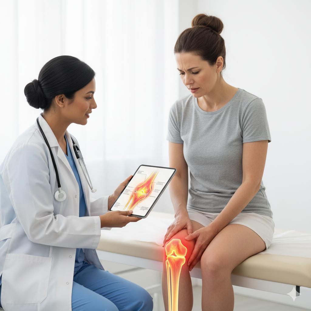 관절의 염증으로 인해 통증, 부종, 뻣뻣함 등을 유발하여 병원 치료를 받는 사람