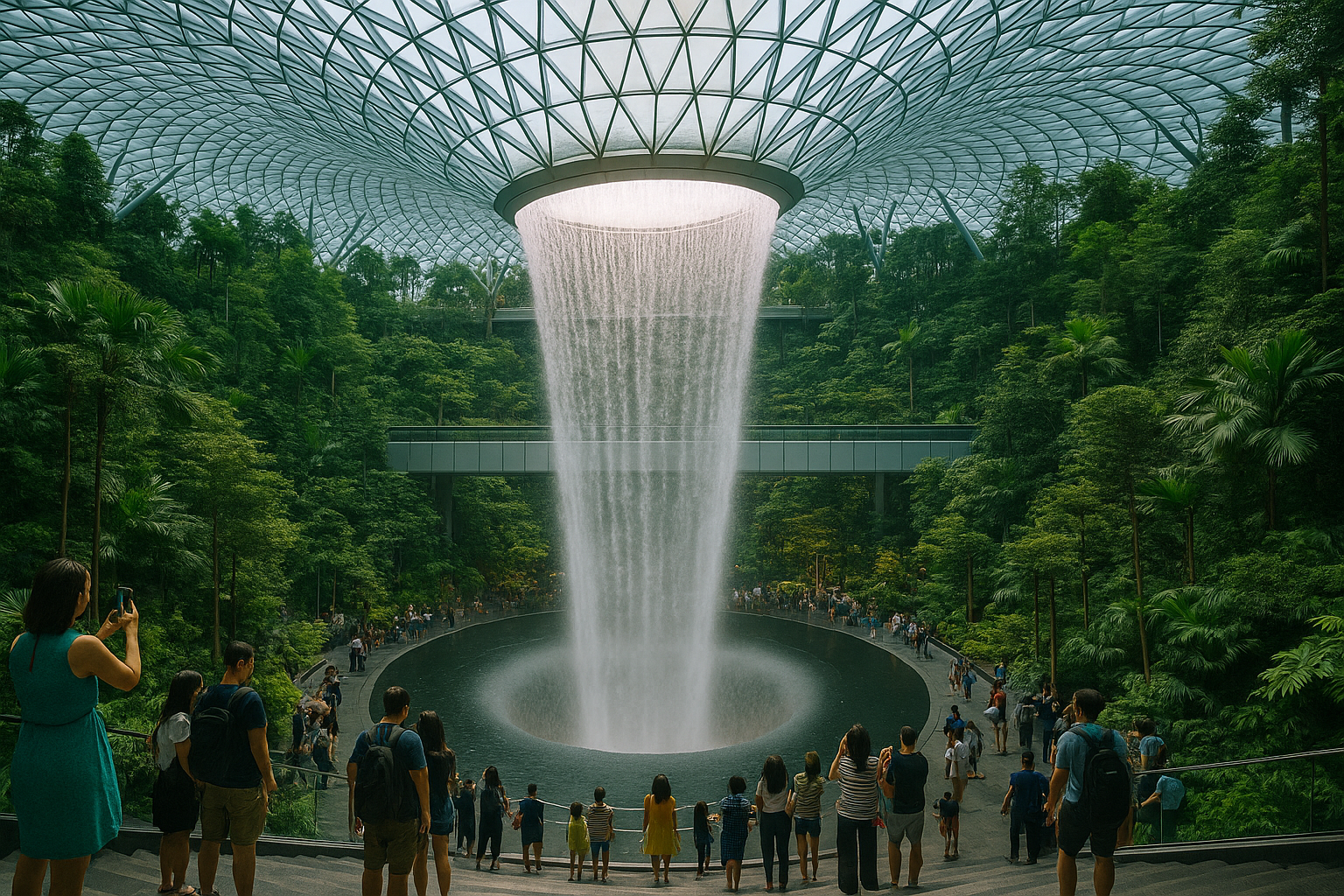 싱가포르 주얼창이 폭포 관련 사진