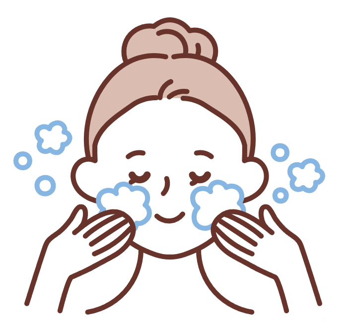 클렌징하는 여자 일러스트