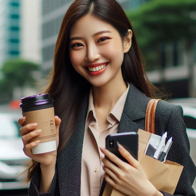 메가커피 할인 KT 멤버십 적용받아 먹는 여자 이미지