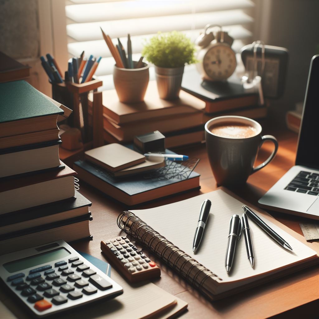 책상 위 문구용품들