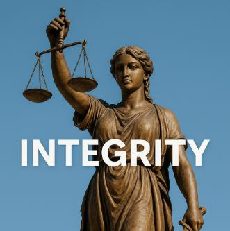 공무원의 청렴을 의히하는 저울을 든 여성 동상 이미지