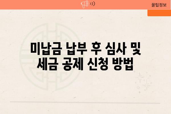 미납금 납부 후 심사 및 세금 공제 신청 방법