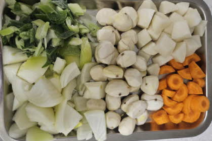 대파,양파,무,깐밤,당근-채소 준비