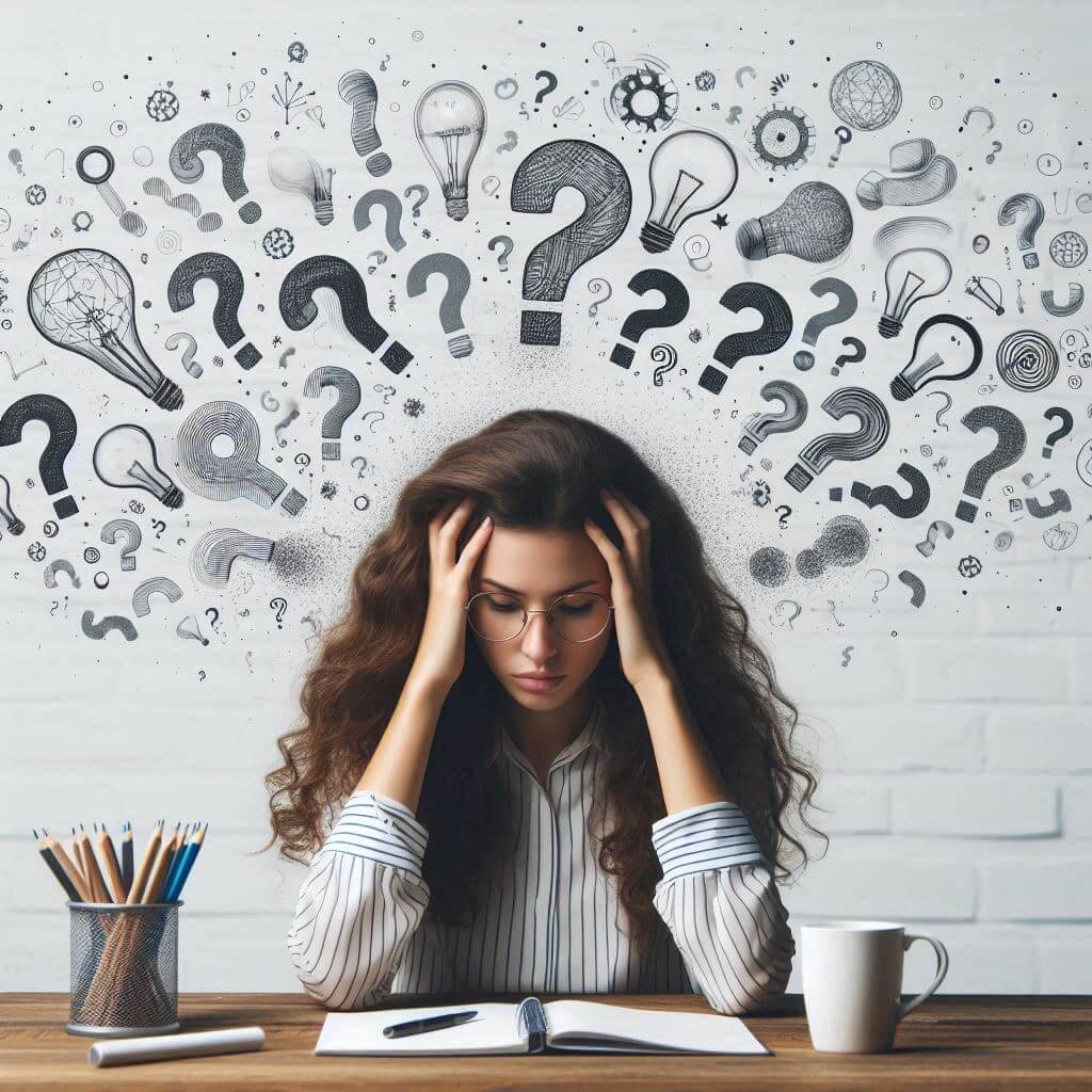 기억상실,집중력장애 등으로 힘들어하는 여성