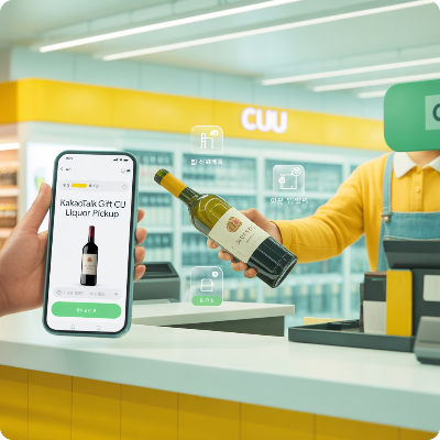 카카오톡 선물하기 전국 CU편의점 주류 픽업 서비스 이용 결제 방법 이미지