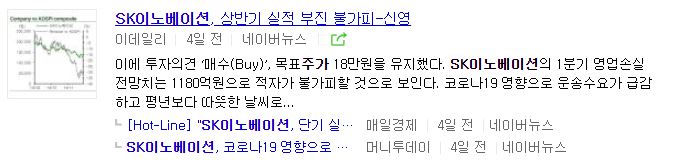 SK이노베이션 주가