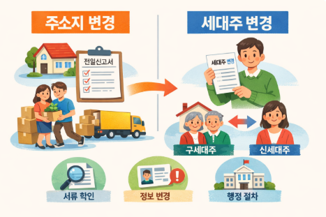 주소지&middot;세대주 변경 신고 방법 총정리｜전입신고 후 꼭 확인할 사항