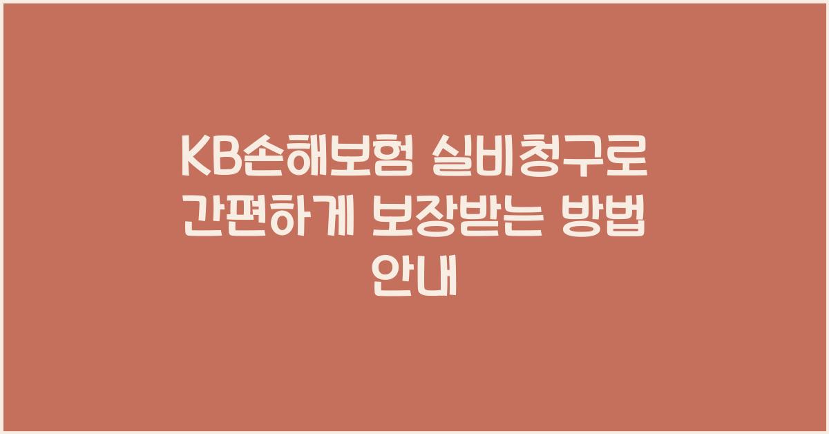 kb손해보험 실비청구