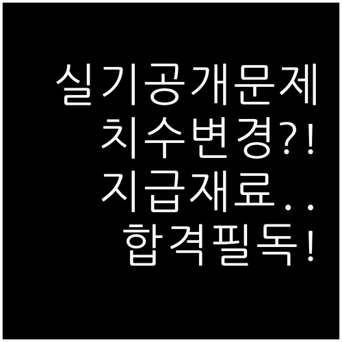 기능장 실기 공개문제 최신 업데이트 ..