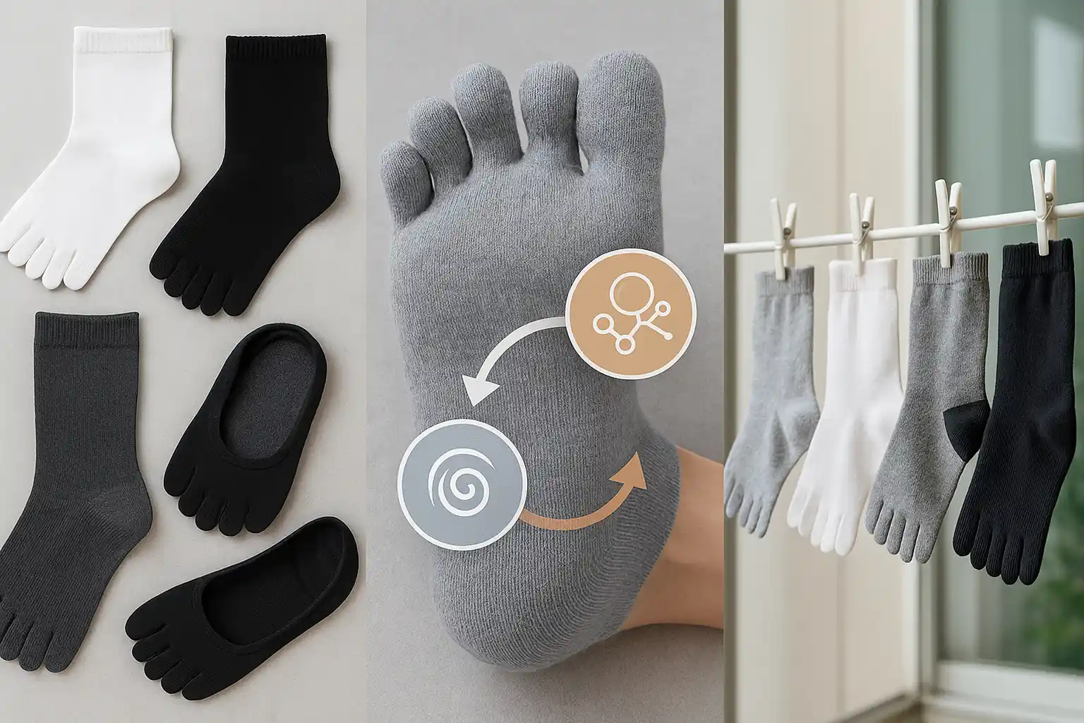 다양한 발가락 양말