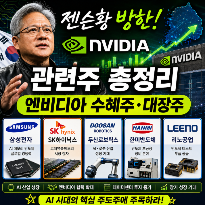젠슨황 방한 관련주 엔비디아 수혜주 대장주 총정리1