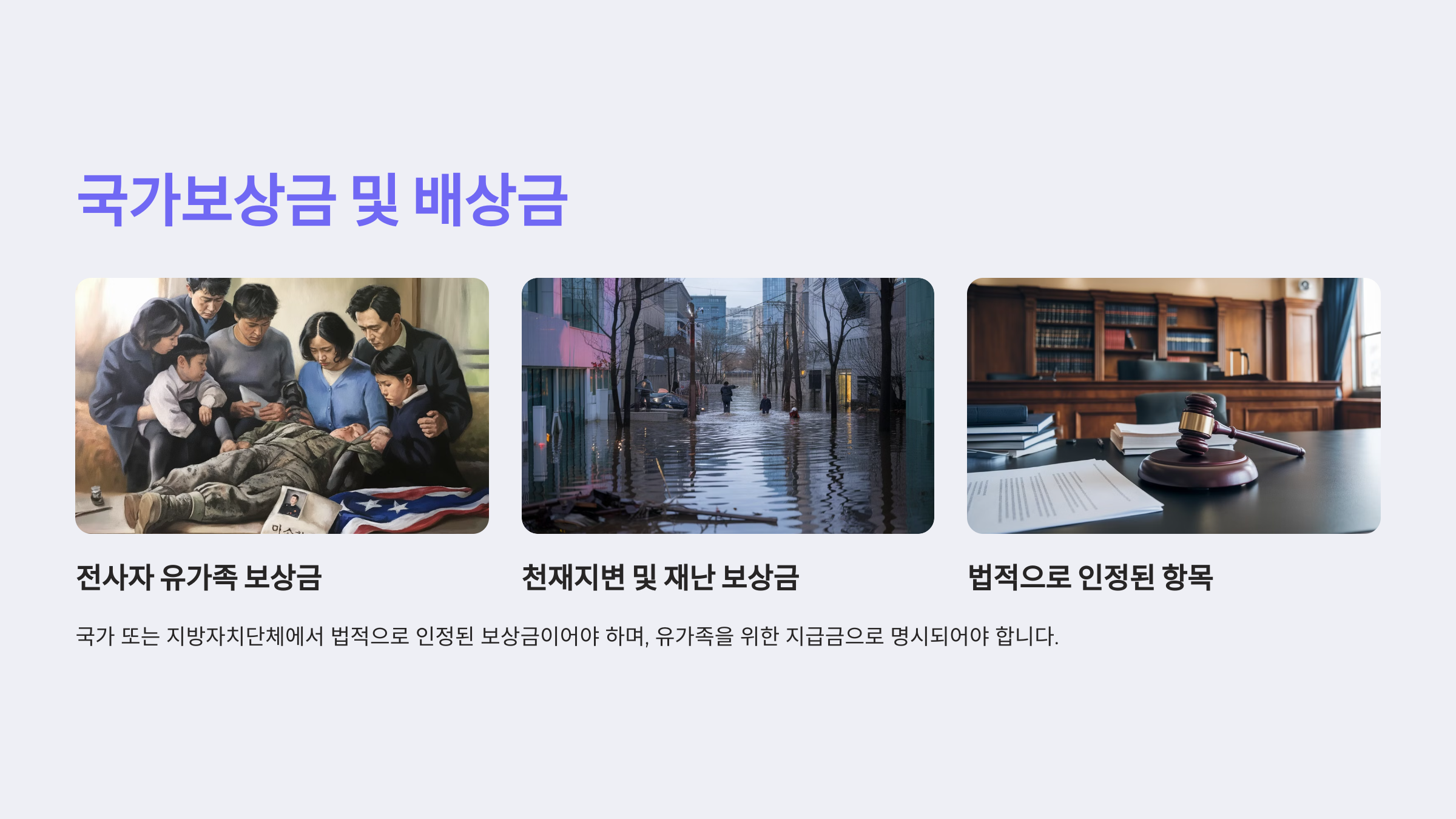 국가보상금 및 배상금