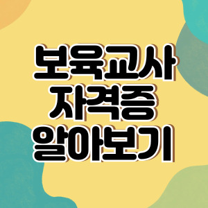 보육 교사 자격증 정보