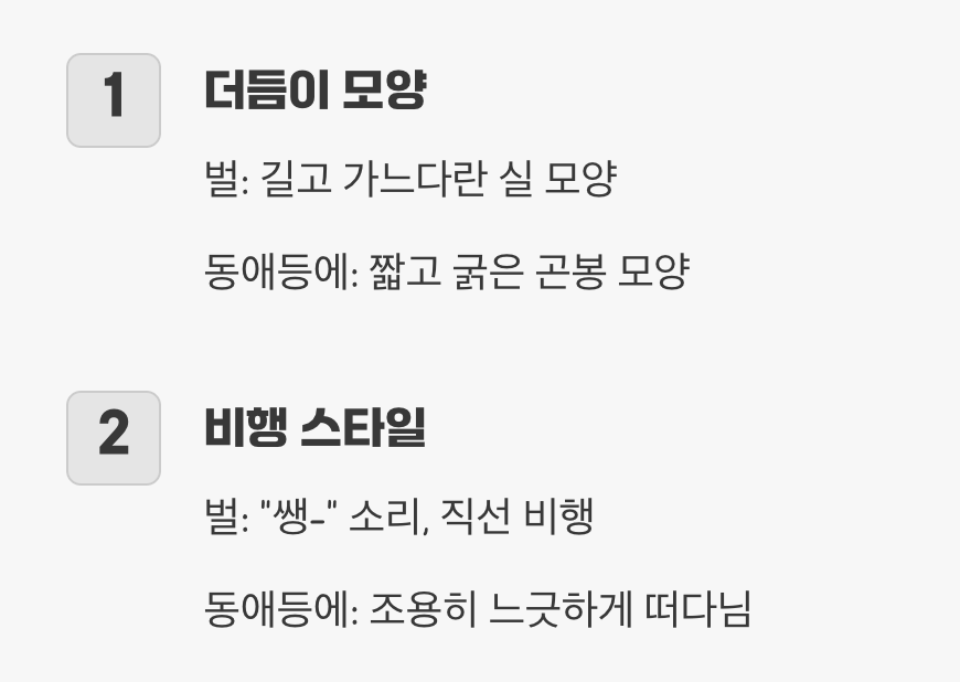 가장 결정적인 차이, '더듬이'와 '비행 스타일'