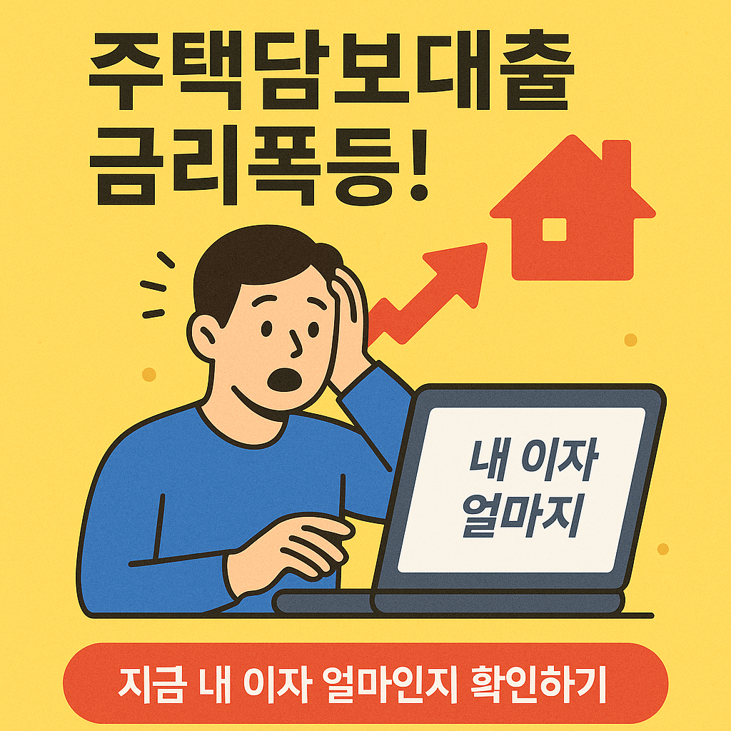 주택담보대출 금리폭등! 지금 내 이자 얼마인지 확인하기