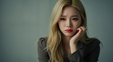 보험금을-못받게-되자-스무룩해서-턱을-괴고있는-여성