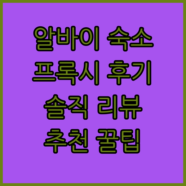 알바이 여행 숙소 고민 끝! 프록시 