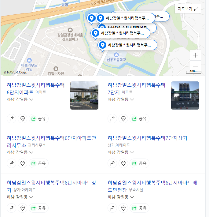 행복주택 하남 감일 지도