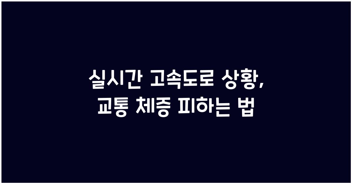 실시간 고속도로 상황