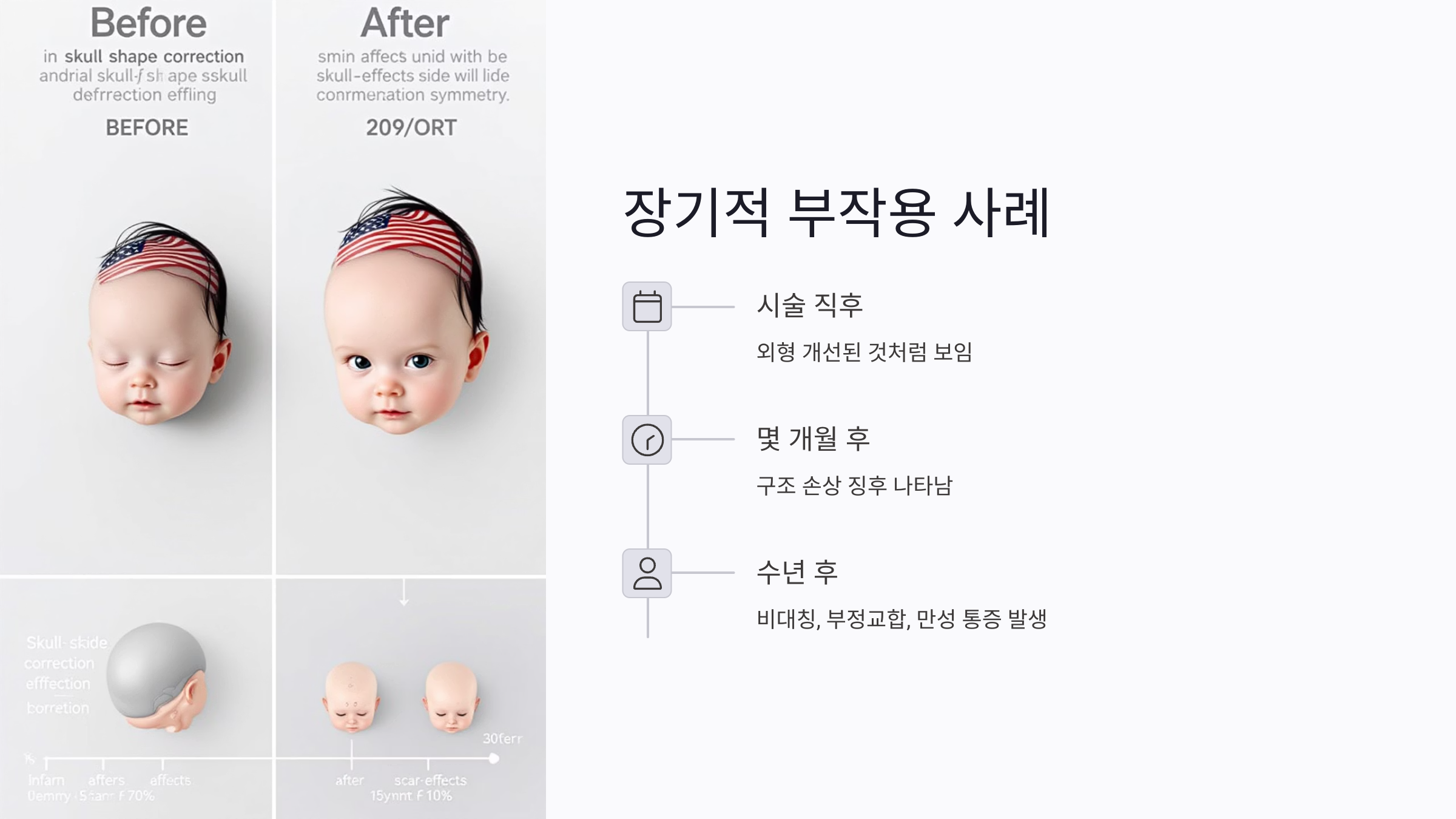 흔히 발생하는 두상교정 부작용