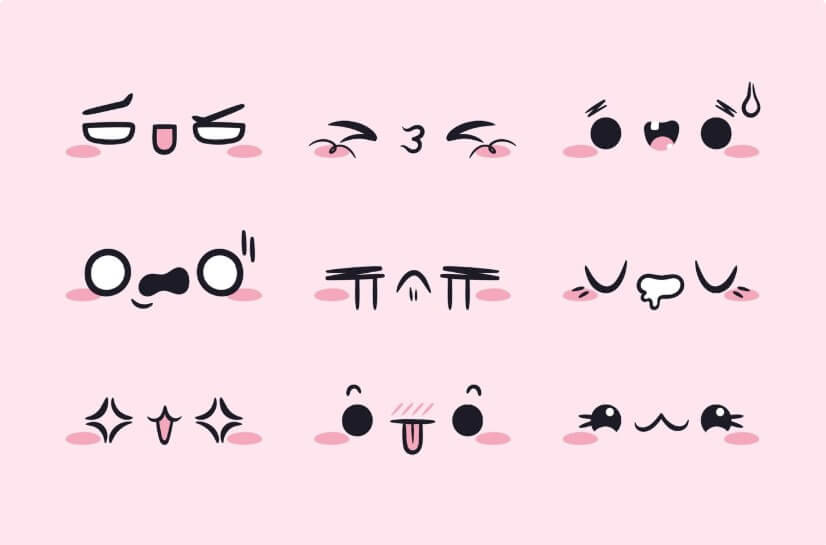 눈의 여러가지 감정을 표현한 그림