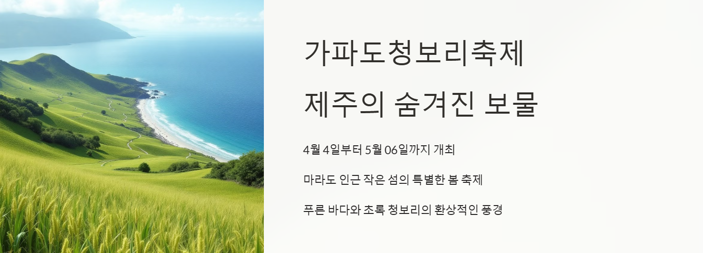 제주 가파도청보리축제 기간 맛집 주차 총정리