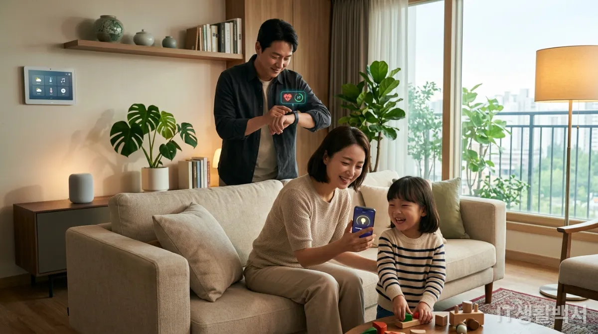AI 기반 건강 관리 및 스마트 홈 앱으로 편리하고 건강한 삶을 누리는 한국 가족