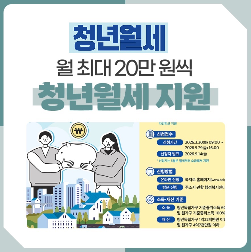 청년월세지원 신청조건·신청방법