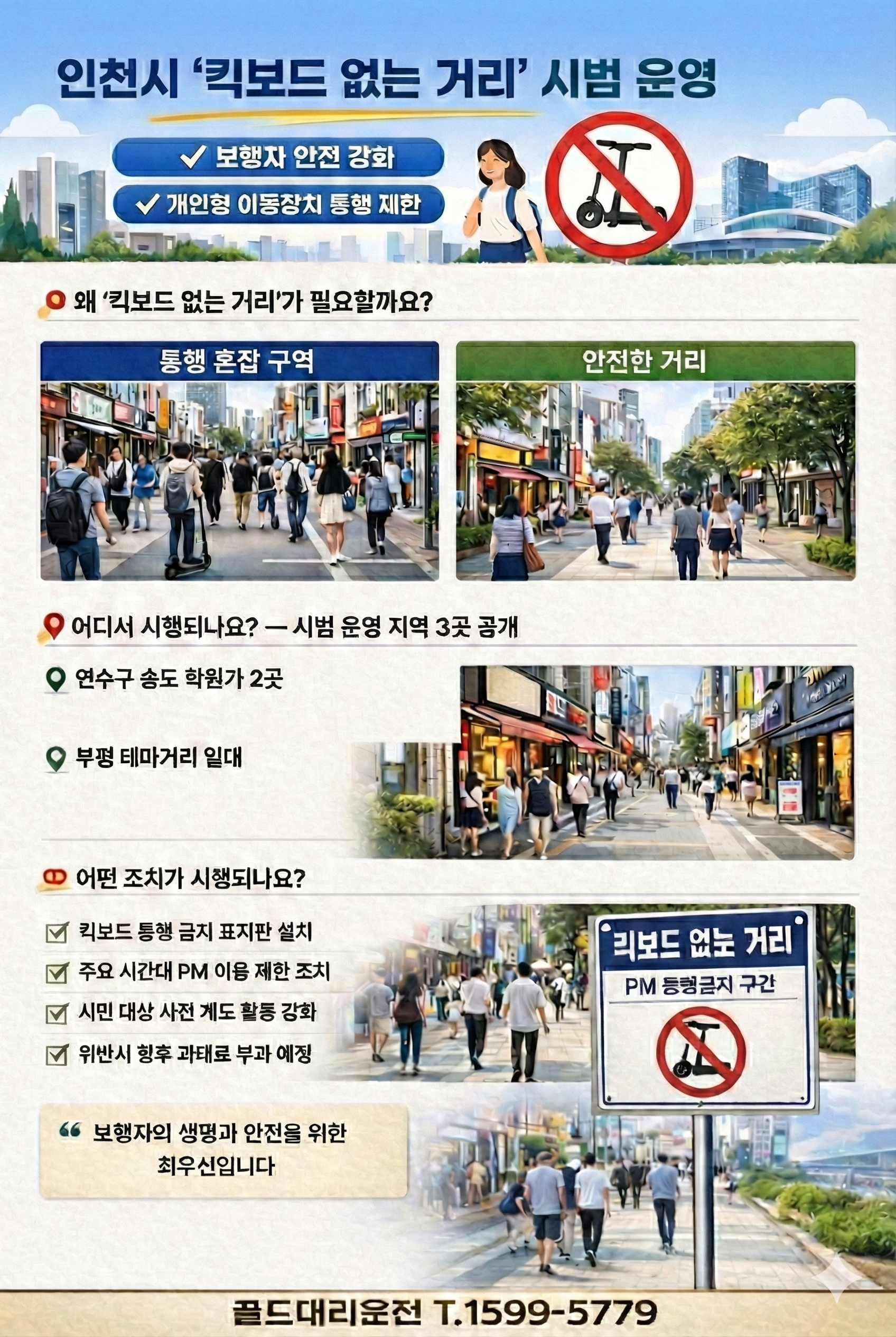 인천시 킥보드 없는 거리 시범 운영