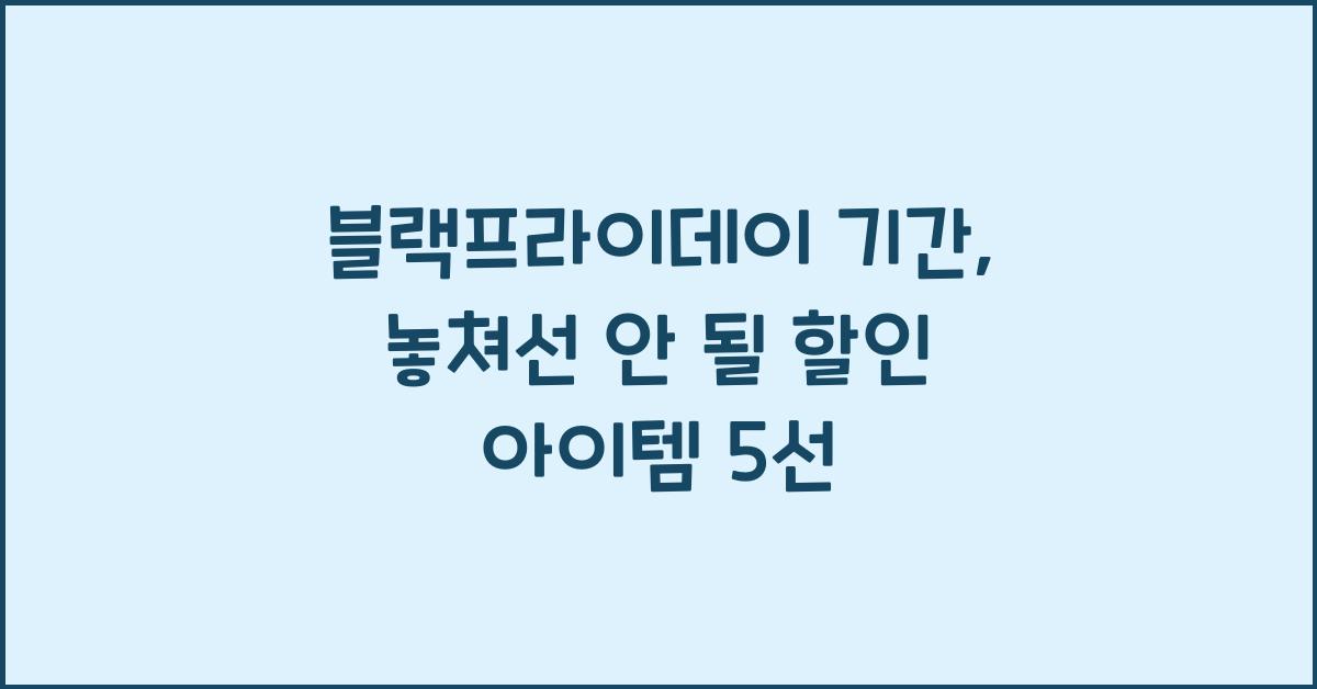 블랙프라이데이 기간