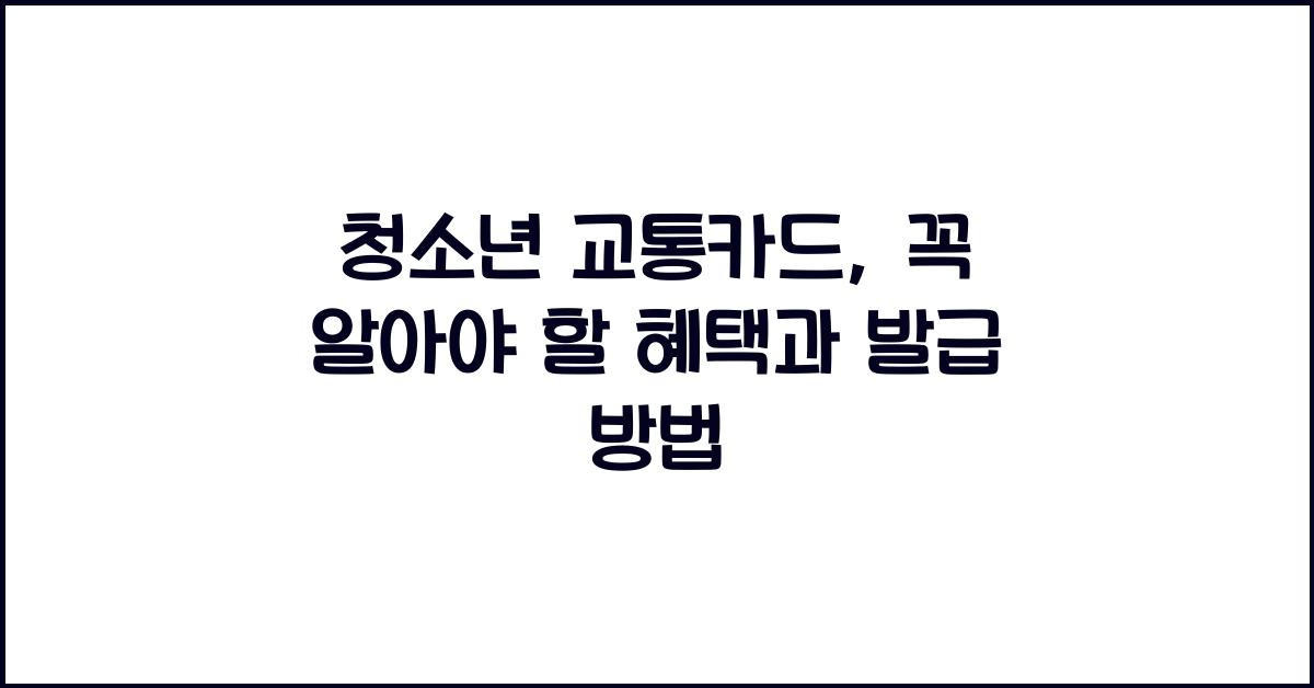 청소년 교통카드