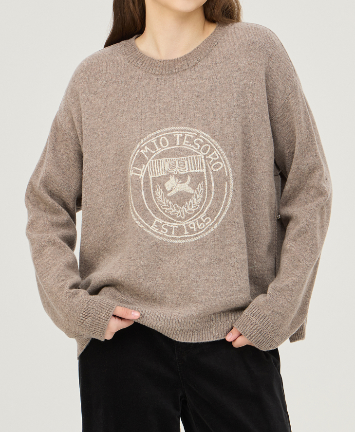 사이드 리본 단추 니트