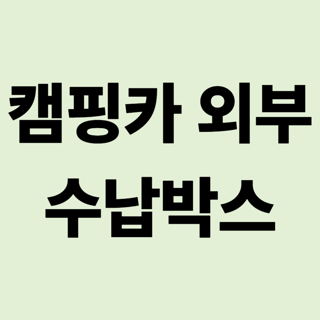 "실내를 더 넓게!" 캠핑카 외부 수납박스, 나에게 맞는 선택은?