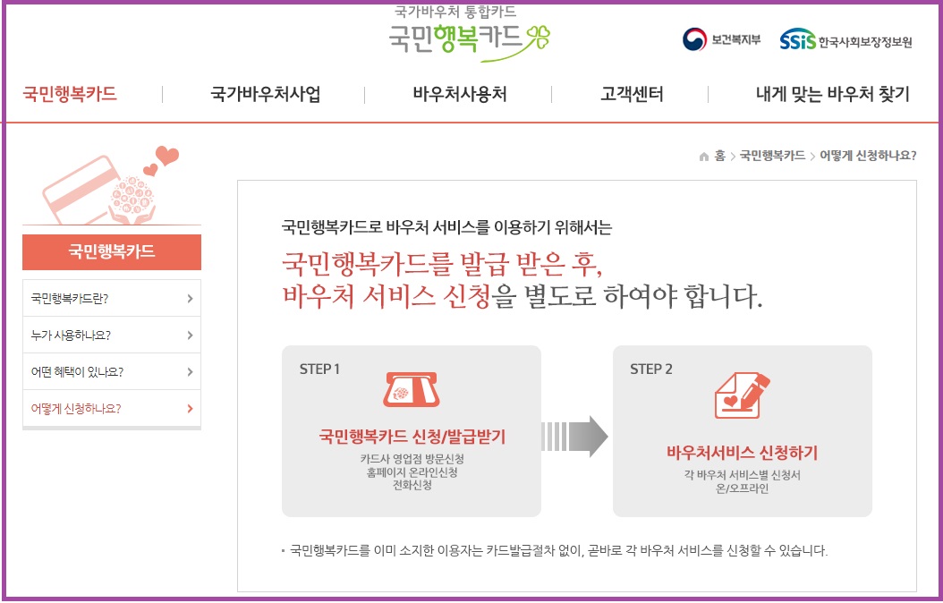 발급 받은 이후에 바우처 서비스신청 따로