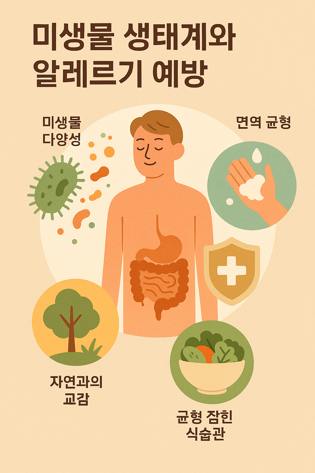 미생물 생태계와 알레르기 예방 관련 사진