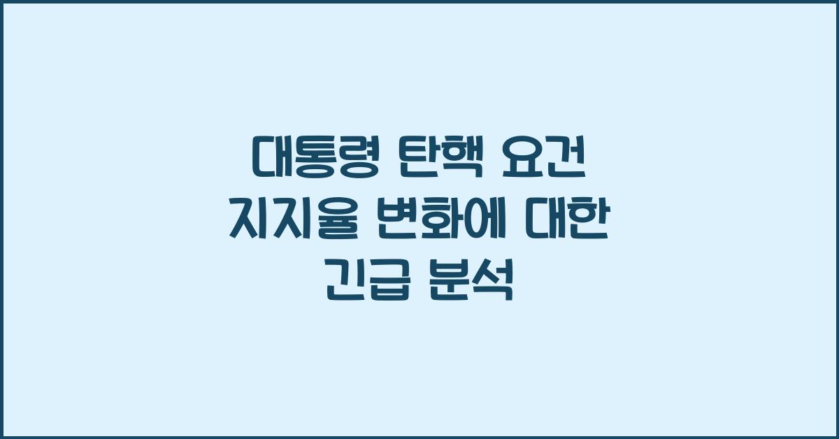 대통령 탄핵 요건 지지율