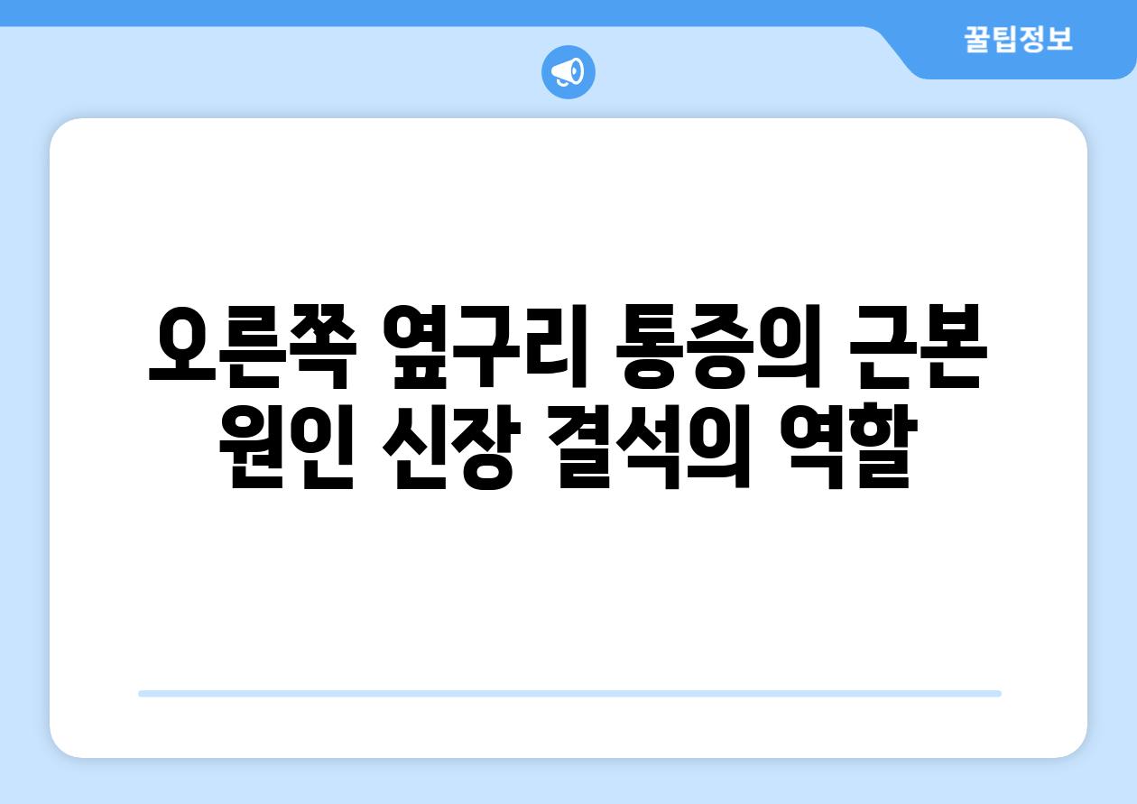 오른쪽 옆구리 통증의 근본 원인 신장 결석의 역할