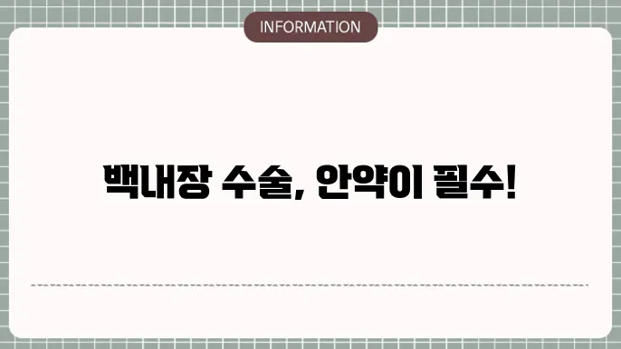 백내장 수술전 안약: 수술 준비에 필요한 약물