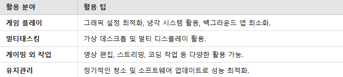 게이밍 노트북 활용 팁 요점 정리