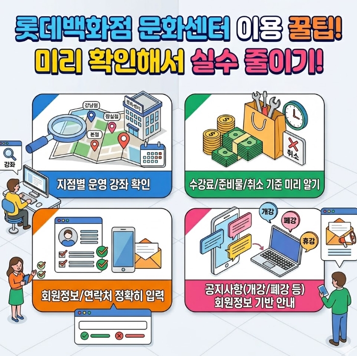 롯데백화점 문화센터 수강신청 방법