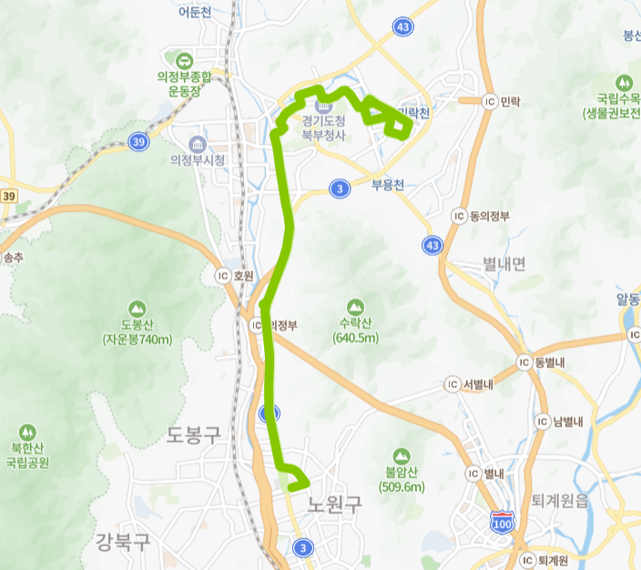 서울-의정부-72-1번-버스-노선-지도